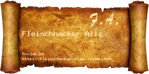 Fleischhacker Aliz névjegykártya